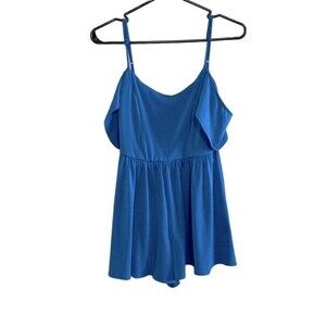 Women’s Urban Outfitters Blue Cold shoulder romper size medium wedding summer